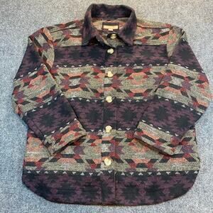 Victory Outfitters Western Wine Aztec Print Shirt Jacket Womens Extra Large XL